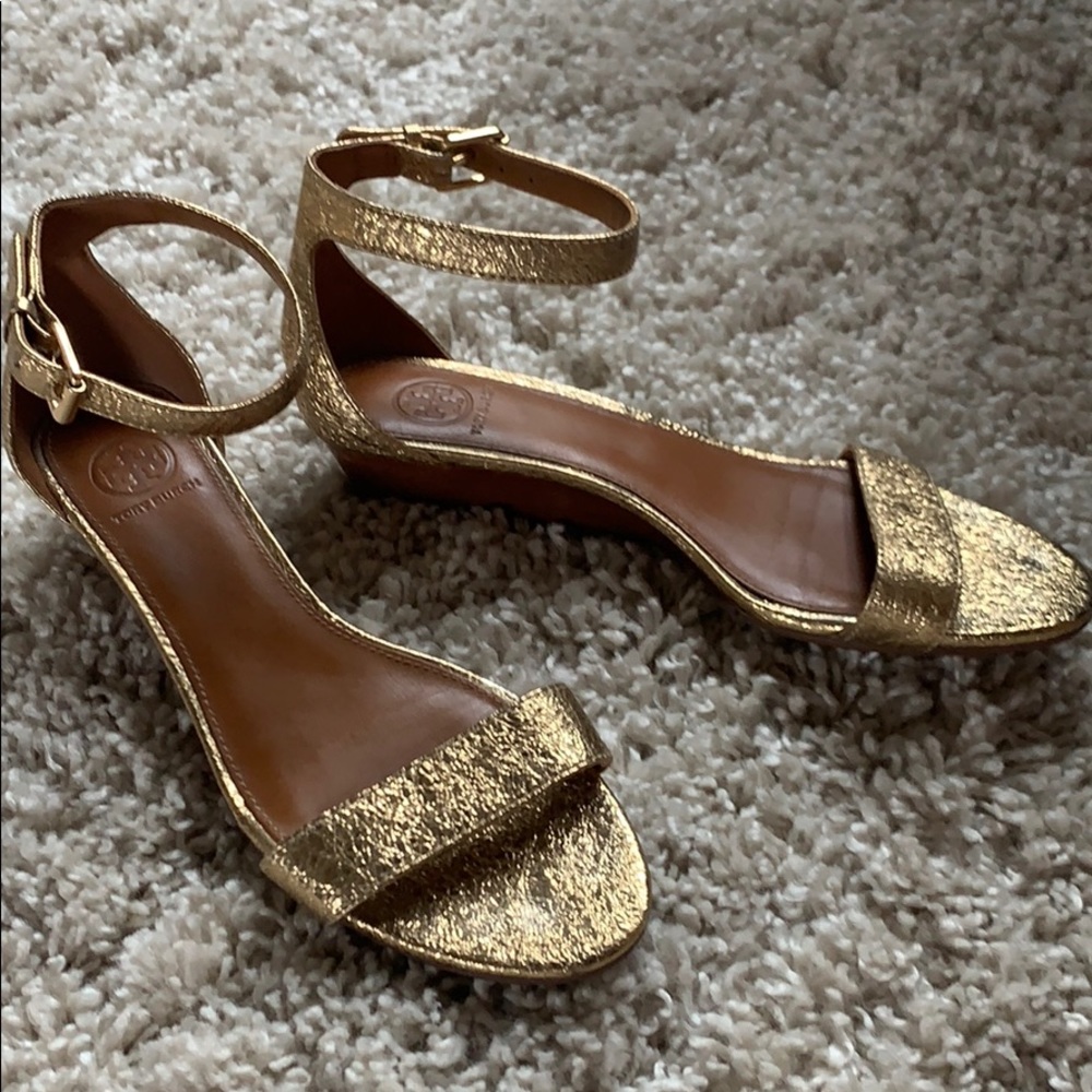 Tory Burch gold sandals